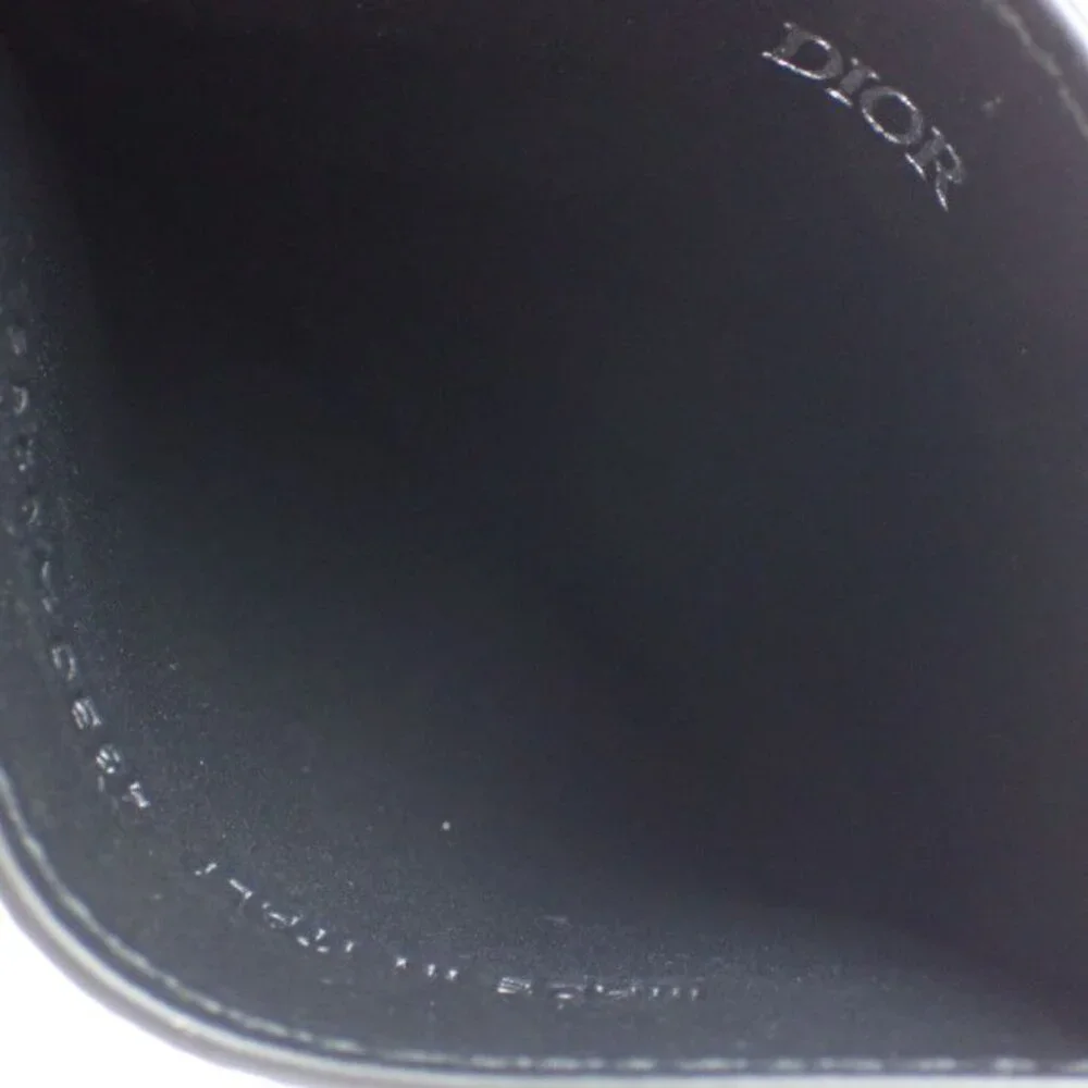 Dior Card Case Gravity Card Holder Black Calfskin
